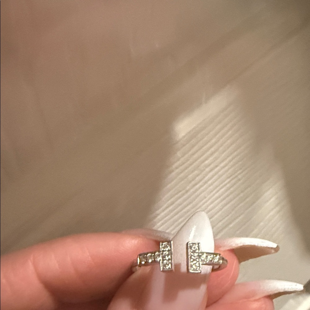 Tiffany & Co. Diamond wire ring. White gold